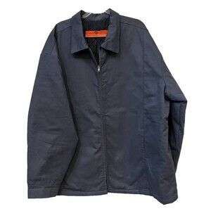 Red Kap Men’s Slash Pocket Quilt-Lined Jacket Front Zipper Dark Navy Size 3XL
